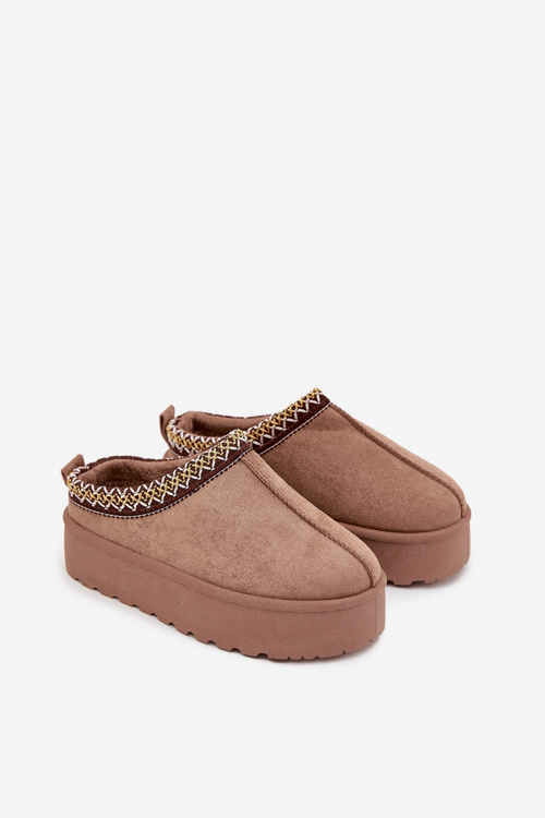 Дитячі молодіжні зимові черевики з вишивкою на платформі Khaki Jolisse