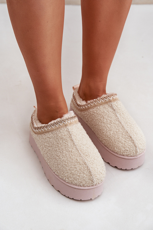 Жіночі Снігоступи На Платформі З Вишивкою Світло-бежеві Тірісса