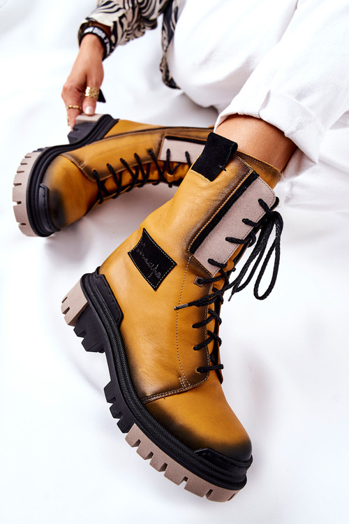 Чоботи шкіряні утеплені Maciejka Yellow 05113-07