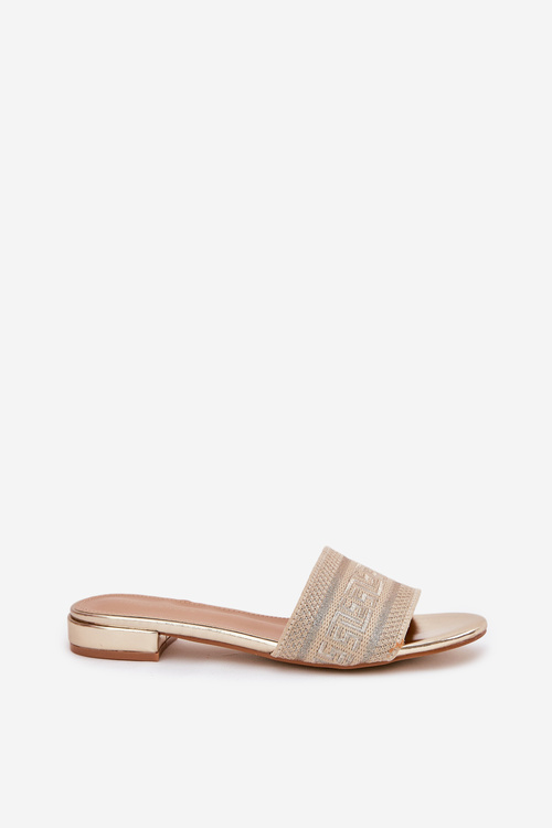 Жіночі Сандалі На Плоскому Каблуці Золоті Fexxy