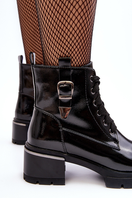 Чоботи жіночі лаковані D&A MR870-97 Чорні