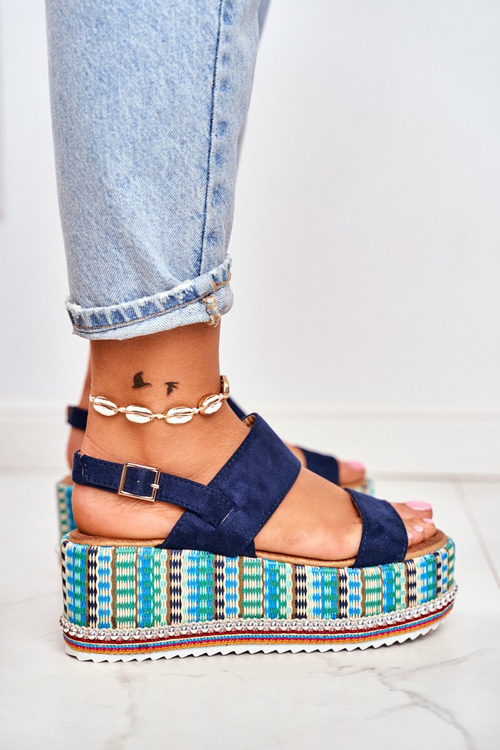 Жіночі босоніжки на еспадрільях Anchor темно-сині Sandy