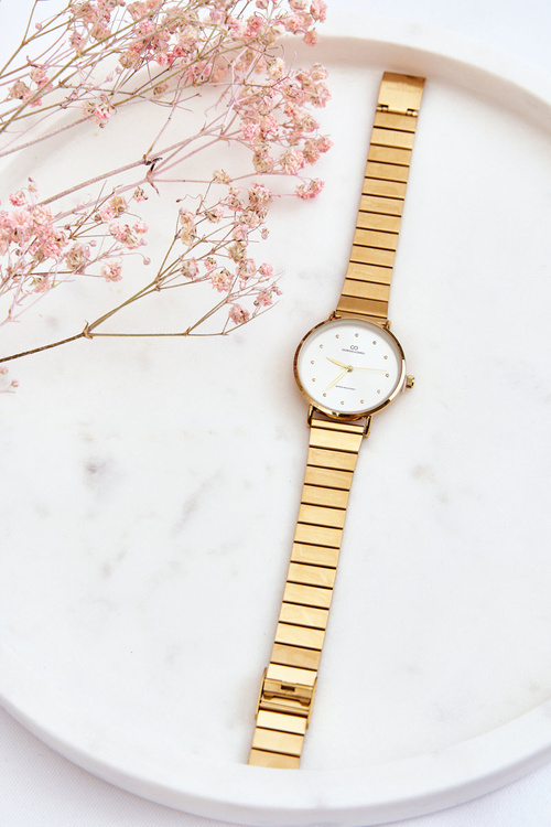 Жіночий водонепроникний аналоговий годинник-браслет Giorgio&Dario золото-срібло