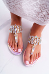 Сандалі шльопанці з кристалами Lu Boo рожеві
