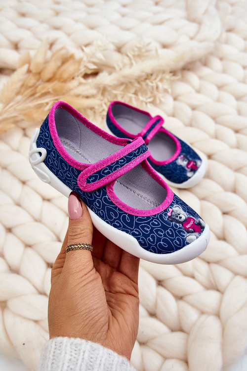 Дитячі тапочки балерини Befado Ведмедик 114X505 темно-синій