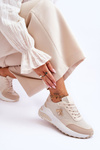 Блискуче спортивне взуття з декором Beige Seneca 