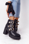 Чоботи на блочному каблуці Lu Boo Чорні