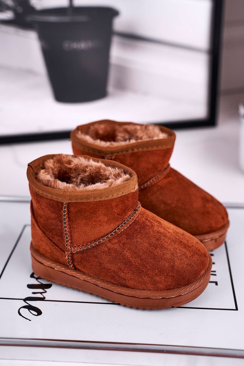 Дитячі утеплені зимові черевики коричневого кольору Gooby