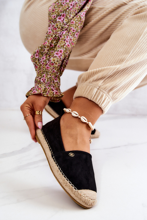 Жіночі замшеві еспадрільї чорні Joaquin