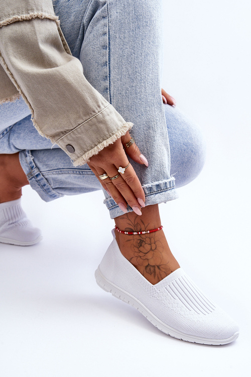 Жіночі сліпони тенісні кросівки білі Lento