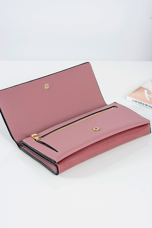 Великий жіночий рожевий модний гаманець