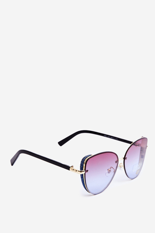 Жіночі сонцезахисні окуляри зі вставками з парчі UV400 чорно-золоті