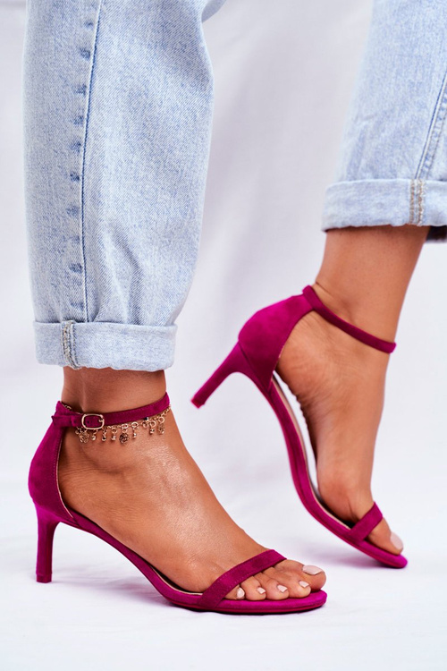 Жіночі босоніжки на високому каблуці класичного кольору Фуксія Mintore