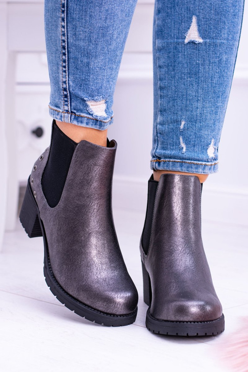 Темно-сірі черевики Megusto на шпильці Sergio Leone