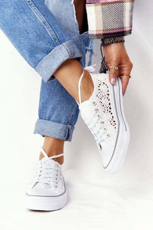Жіночі мереживні кросівки Кендіс білі