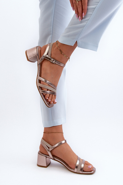 Жіночі босоніжки на низькому каблуці з синтетичної шкіри Sergio Leone SK046 Silver