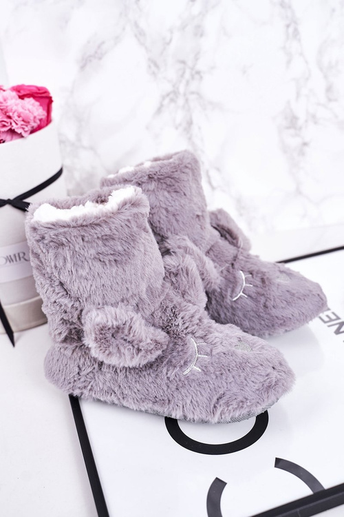 Дитячі утеплені домашні тапочки Соня сіра