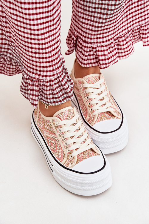 Низькі Жіночі Кросівки На Платформі Рожеві Melina