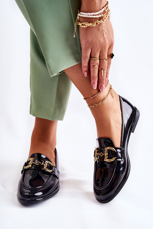 Жіночі лаковані лофери Black Coriso