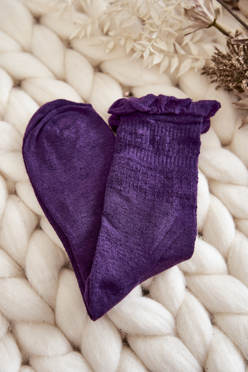 Жіночі однотонні шкарпетки з оборками, 5 шт., різнокольорові