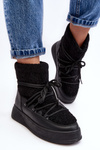 Жіночі зимові черевики на платформі чорні Ahatissa