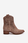 Жіночі ботильйони ажурні на підборах Zazoo 3394/2 Cappuccino