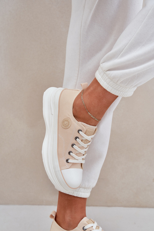 Жіночі Кросівки На Масивній Підошві Big Star NN274127 Бежеві