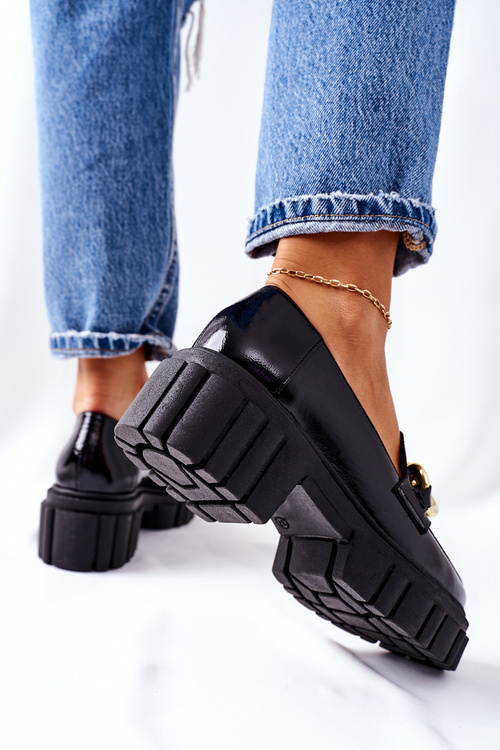 Жіночі броги Лофери шкіряні чорні Laura Messi 2339