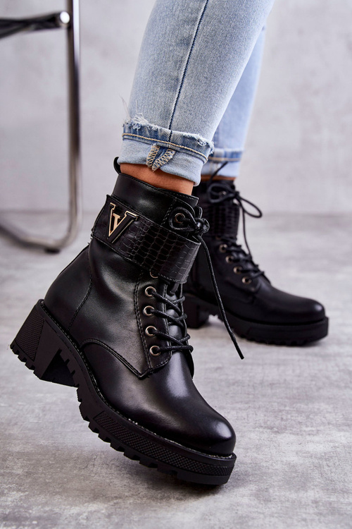 Чоботи шкіряні з утепленням на блискавці чорного кольору Ramsey