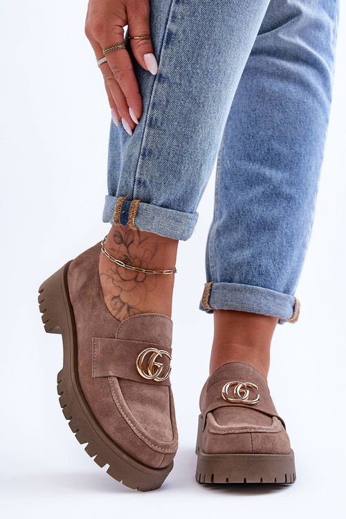 Жіночі замшеві напівчоботи з темно-бежевим орнаментом Rosefalls