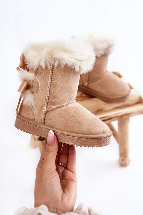 Дитячі утеплені сноуборди з бантами Світло-бежеві Funky