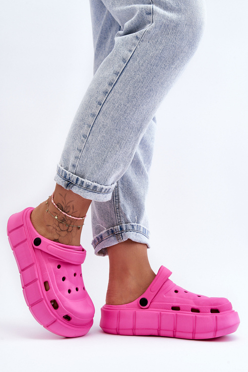 Жіноча поролонова платформа Crocs Fuchsia Beckett
