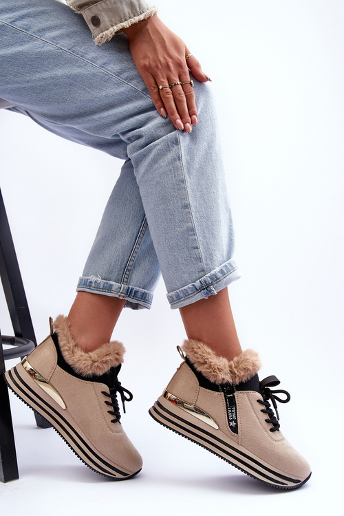 Спортивне взуття на хутряній платформі Бежеві Jamarie