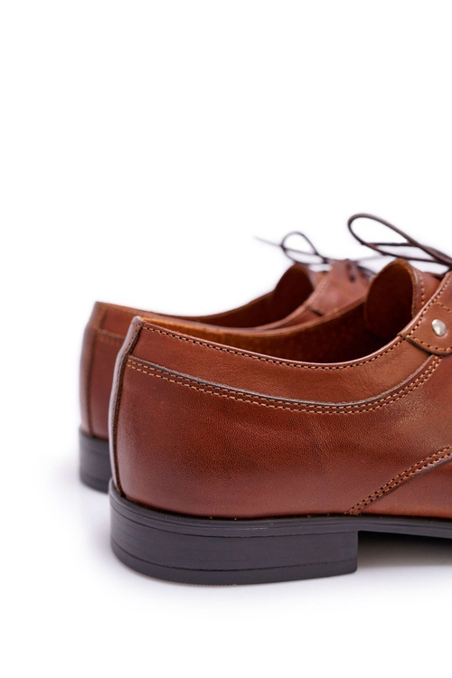 Чоловічі елегантні коричневі шкіряні півчеревики Trust