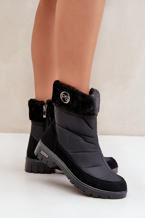 Модні жіночі утеплені снігові чоботи Progress PROGJ-21-13 Black