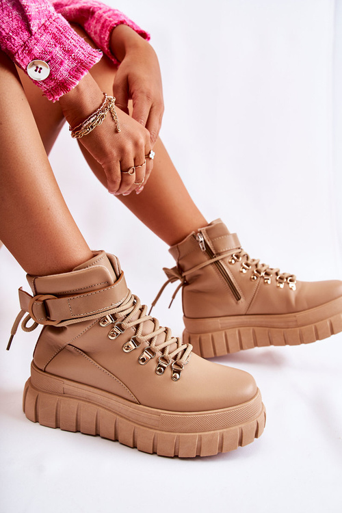 Модні жіночі ботильйони бежеві La Blanca