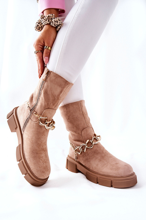 Замшеві робочі черевики бежеві Hellio