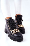 Жіночі утеплені черевики з ланцюжком чорні Labri