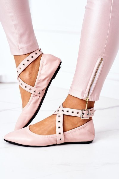 Складані шкіряні балетки Lu Boo Pink