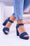 Жіночі темно-сині гумові сандалі на шпильці Meliski Viene