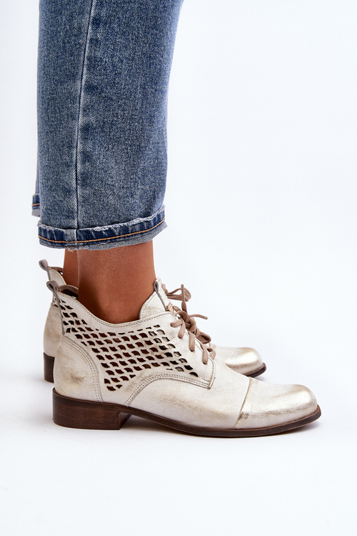 Срібні шкіряні жіночі чоботи Zazoo 2878 з низьким вирізом