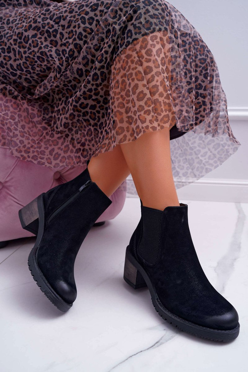 Чоботи жіночі на підборах Sergio Leone Чорні BR BT702