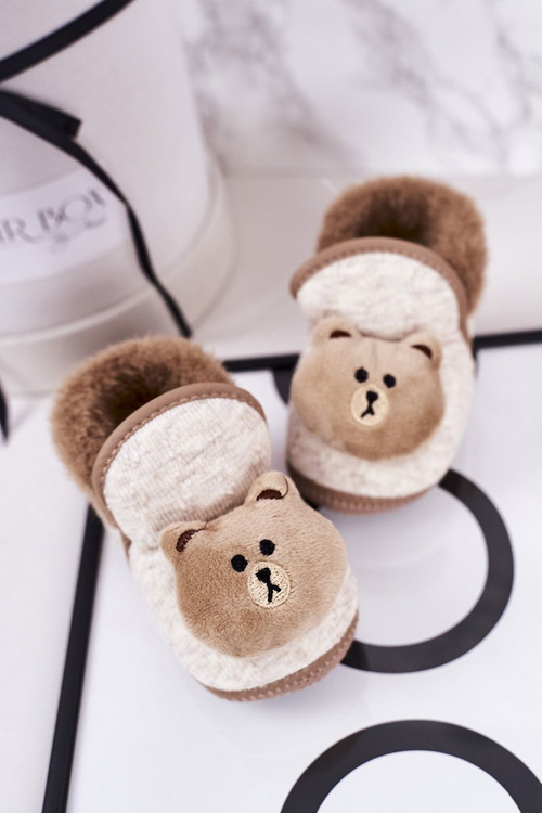 Дитячі домашні тапочки на резинці з ведмедиком Коричневим Пухом