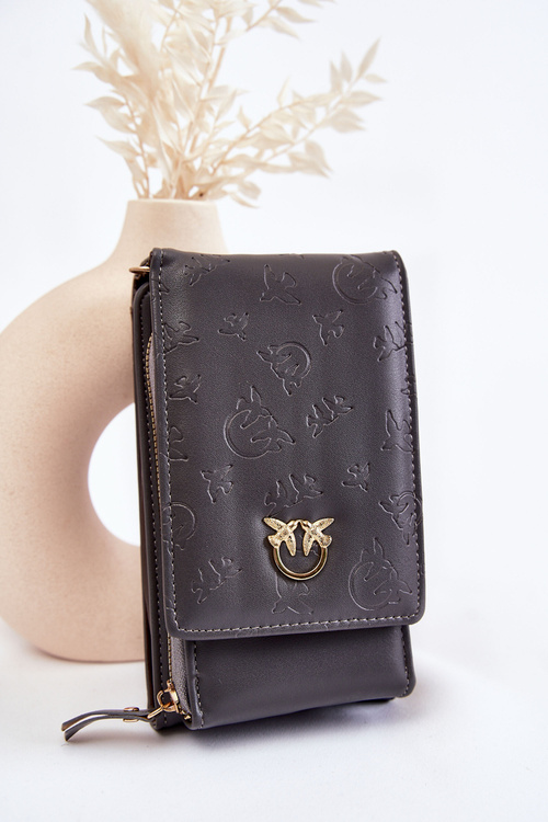 Модна сумочка гаманець 2в1 з тисненням Grey Savano