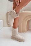 Високі жіночі снігові черевики на платформі Big Star OO274897 світло-бежевого кольору