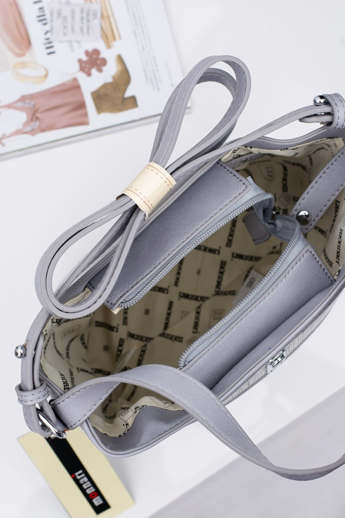 Жіноча сіра срібляста сумочка Sack Monnari