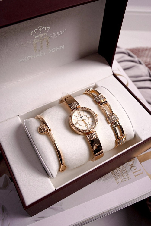 Набір жіночий годинник і два браслети Michael John Gold