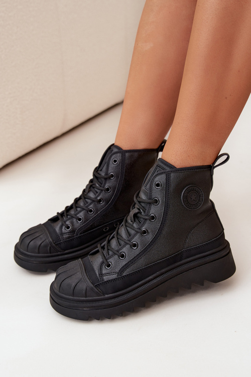 Високі Жіночі Кросівки Утеплені Big Star OO274A355 Чорні