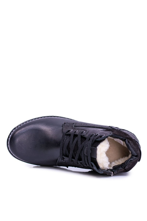 Чоловічі та молодіжні чорні флісові утеплені черевики Komodo 885