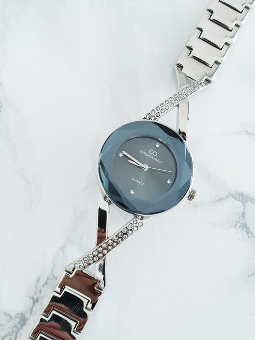Жіночий годинник Giorgio & Dario з паєтками Cube Silver